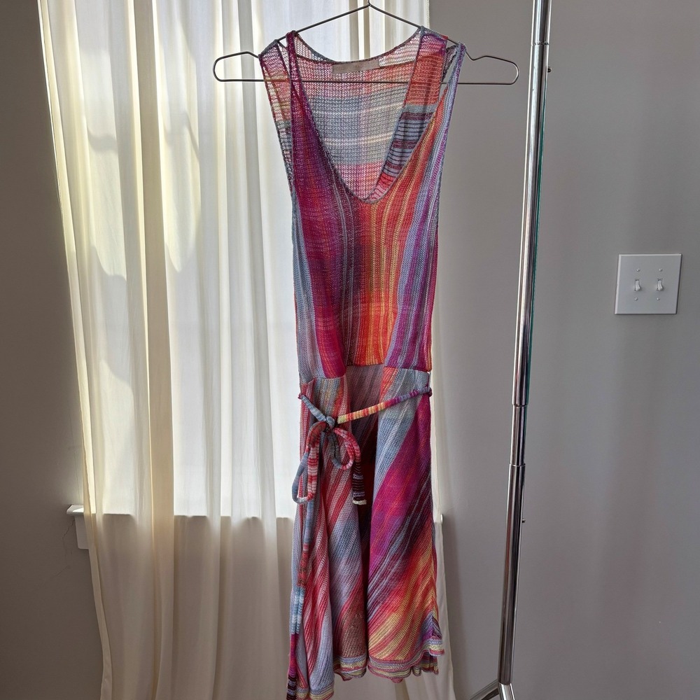 Anthropologie Cecilia Prado Knit Dress XS Multicolor Beachy Boho Chic Fairy